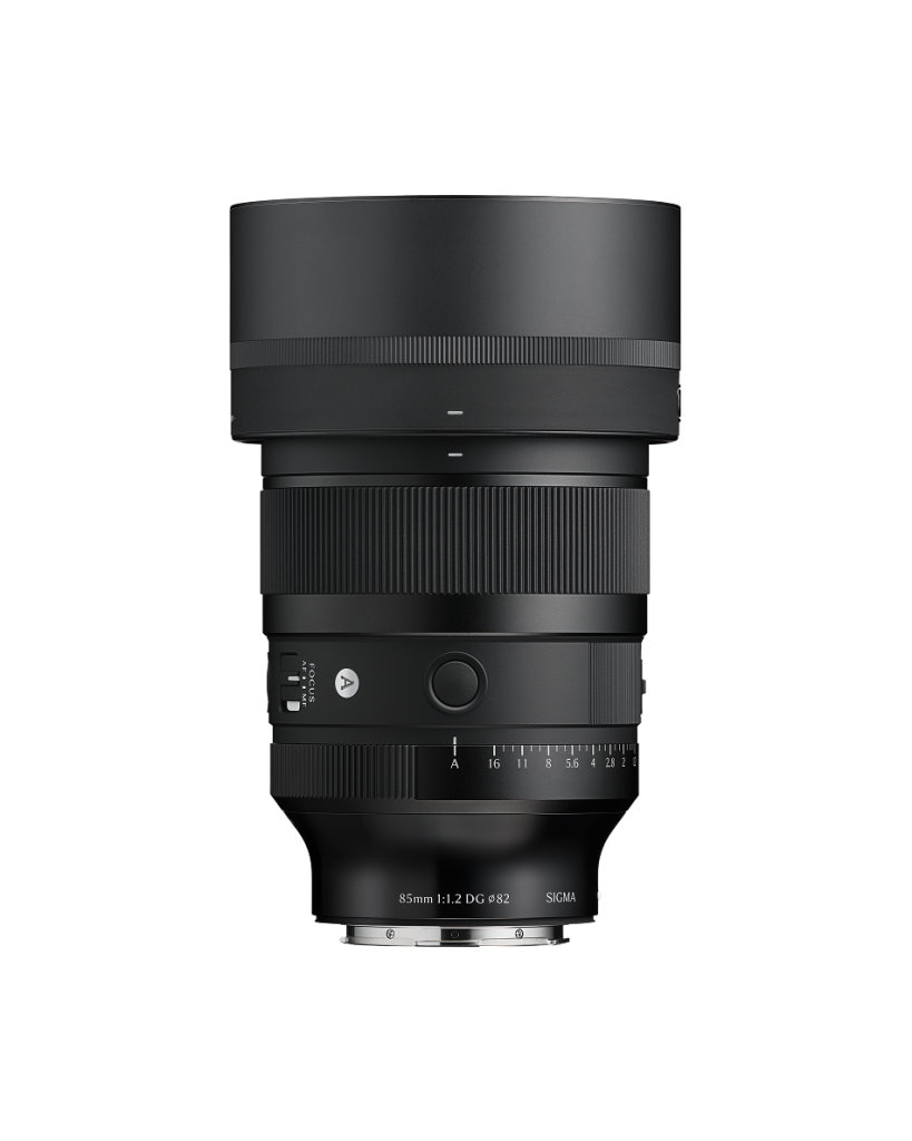 Sigma 85mm F1.2 DG Art lens on white background
