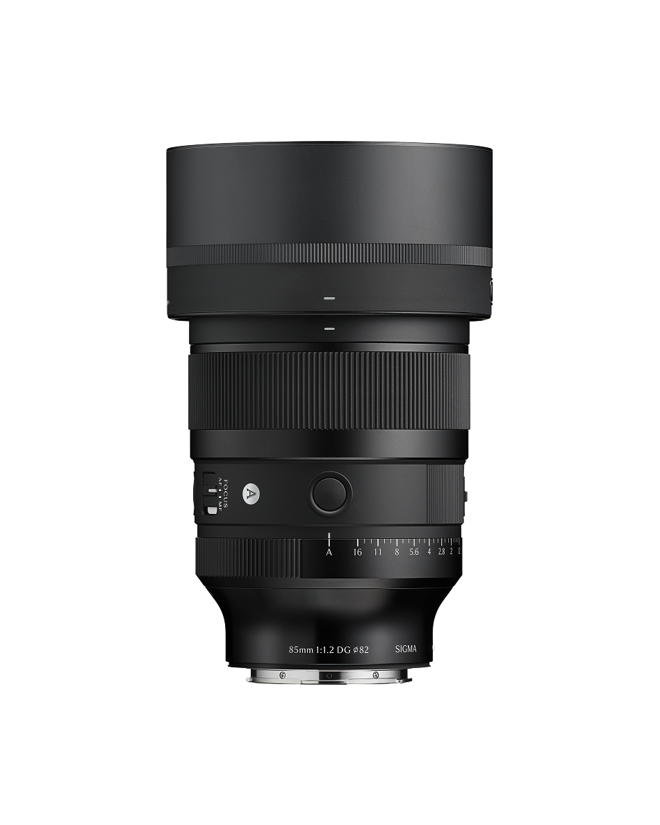 Sigma 85mm F1.2 DG Art lens on white background